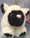 Puffkins Plush Key Chain Lizzy the Lamb - DOB 10/6/97  Retired 3 inches