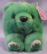 Swibco Puffkins Patrick the Green Luck  Bear date of birth&nbsp;3/17/98  Patrick's favorite color is green.  Wherever he goes, he causes a scene.  Four leaf clovers and dancing a jig, happy-go-lucky is Patrick's gig.  Retired  4 inches high