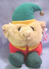 Puffkins Bean Bag Plush Elvin the Elf - DOB 12/25/99  With cute pointy ears and a jingle-jangle hat, whether building a doll house or carving a baseball bat, Elvin has a special job, such an important part.  He puts a sparkle in every child's heart!  (Limited Edition Christmas 1999)