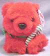 Puffkins Bean Bag Plush Jangles the Red Christmas Bear - DOB 12/25/99  Like St. Nick and toys, the partridge and the pear, you and Jangles make a warming pair.  He's cuddly and kind, hold him close and tight, and whisper your wishes to him every night.  (Limited Edition Christmas 1999)