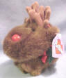Puffkins Bean Bag Plush Mooseltoe the Christmas Moose - DOB 12/25/99  Dashing through the fine white snow, call out his name, "Mooseltoe!"  Like the beautiful mistletoe that grows, it's hard to miss a moose with a bright red nose! &nbsp;(Limited Edition Christmas 1999) 6 inches