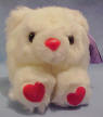 Puffkin Hugs the White "Love" Teddy Bear Date of Birth&nbsp; 2/13/98  Full of love from head to toes.  Red hearts on her paws and a matching red nose.  Hugs is so caring and full of love.  A bear you can turn to when you need a hug. safe for children 4 1/2 inches 