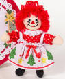 2003 Raggedy Ann Christmas Cookie Set Includes 6" Doll, three cookie cutters (tree, star, and heart), and a delicious recipe in a collectible Tin! 6 inch diameter tin