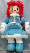 2001 Winter Raggedy Ann Plush Rag Doll - This Winter 2001 Raggedy Ann doll celebrates the winter for 2001.  She has an embroidered face with black button eyes.  (safe for ages over 3) 17 inches