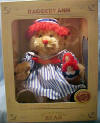 Applause Dakin Raggedy Ann Bear #2 in the Series -  Raggedy Bears is dressed in a blue and white striped sailor dress with a sailor hat perched on top of her raggedy red hear.  Her white pantaloons peek out from under her dress with red stockings showing.  Limited edition of 10,000 and boxed with hand numbered Certificate of Authenticity. 18 inches