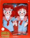 Limited Edition Pinwheel Sailor Raggedy Ann and Andy Rag Dolls - Raggedy Ann and Andy Pinwheel Sailors pair. These dolls are dressed in matching sailor suits and have button eyes. This set also includes a pinwheel. Comes in a hand numbered window box as shown. Limited to an edition size of 2,000, with only 1,000 to be sold in the U.S. Each doll measures 13" tall. Safe for ages over 3