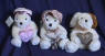 Russ Berrie Mother's Day Antique Heartthrob Teddy Bear with Pink Hat and Heart Pillow safe for over 3 years of age 8 1/2 inches