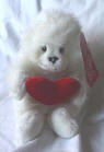 Russ Berrie Plush Mongo the Valentine White Gorilla Small safe for children 8 inches