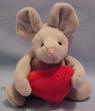 Russ Berrie Gray Mouse with Red Heart  4 inches