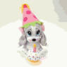 Happy Birthday Honey Plush with&nbsp;a Candle on Birthday Cake