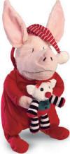Gund Olivia Pig in Red Pajamas with Doll PJ Keeper - PJ Keeper with Doll.  There is a zipper opening in the back of the doll for the child to put their pajamas, a small blanket, or other Fun Stuff!  16 inches high