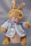 Gund Beatrix Potter Peter Rabbit Plush -  Peter Rabbit&nbsp;is a silky soft material.  He is wearing a velvety feel blue jacket.  (safe for all ages)  7 1/2 inches
