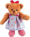 Gund Rambling Ted's Rose the Teddy Bear -  Rambling Ted's Rose the Bear is a soft plush teddy bear wearing a light blue dress with a design on it and pink boots.&nbsp;On her head is a red bow.  (safe for children)