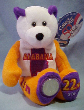 Click here to go to our Collectible United States State Quarter Bears Issued in 2003 Arkansas Illinois Alabama Maine Missouri