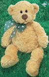 Gund Manni Golden Brown St Patrick's Day Teddy Bear with Green Bow  Limited to St. Patrick's Day 2004 safe for most ages  10 1/2 inches
