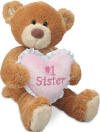 Gund Thinking of You Teddy Bear #1 Sister - silky soft plush 7 inches