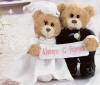 Gund Wedding Day Bride and Groom Teddy Bears with Always and Forever Banner  4 1/2 inches each bear