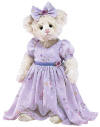 Gund Lilac the Creamy White Teddy Bear All Dressed Up  Lilac is dressed in a lavender long dress with a matching bow between her ears. Teddy Bear is super silky soft.  safe for children 16 inches