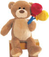 Gund Thinking of You Teddy Bear Best Wishes with Balloons silky soft plush  7 inches high