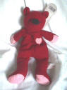 Russ Berrie Luv Mate Red Teddy Bear Bean Bag 10 1/2 inches