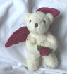 Russ Berrie Angel Teddy Bear Standing with Velvety Wings and Rose 4 inches
