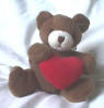 Russ Berrie Teddy Bear with Red Heart 3 1/2 inches