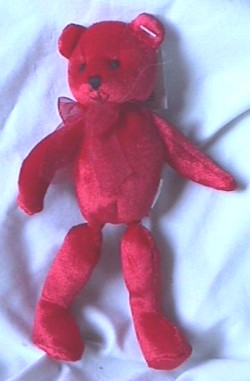 Russ Berrie Satiny Red Teddy Bear 6 inches