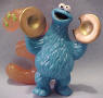 Sesame Street Muppet #3 Cookie Monster Playing Cymbals Figure  3 inches