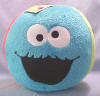 Gund Sesame Street Plush Ball with Cookie Monster, Oscar the Grouch and Elmo on the sides - each face is on a side of the ball.  36 inch circumference