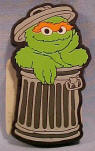 Sesame Street Oscar the Grouch in his Trash Can Vinyl Magnet 3 inches by 1 3/4 inches