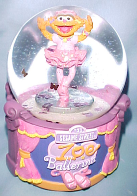 Click here to go to our Sesame Street Muppet Zoe dances beautifully as a Ballerina inside this Musical Water Globe and Cookie Monster and Elmo Teeter Totter to the Sesame Street Theme plus MORE!