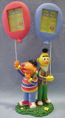 Sesame Street Cold Cast Resin Ernie & Bert Figural Picture Frames - 2 photo areas 1.8" x 1.3"  Figure and frame are 9 1/2 inches high by 5 inches wide, by 3 inches deep