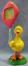 Sesame Street Cold Cast Resin Big Bird Flying a Kite Picture Frame - photo area is 1.8" x 1.5" the Frame and figure are 9 1/4 inches high by 3 inches wide by 3 inches deep