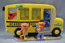 Sesame Street Cold Cast Resin School Bus Picture Frame with Zoe, Ernie, Elmo and Cookie Monster - 2 photo areas 1.25" x 1.7" each   Bus is 5 1/4 inches high by 9 inches wide, by 2 inches deep