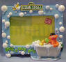 Sesame Street Cold Cast Resin Ernie in the Tub Picture Frame - photo area is 3 1/2" x 5 1/2"  Frame is 7 inches high by 7 1/2 inches wide, 1 1/2 inches deep