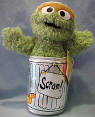 Gund Sesame Street Plush Oscar the Grouch in Trash Can  10 1/2 inches high