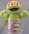 Gund Sesame Street Plush Oscar the Grouch in Trash Can Finger Puppet  4 1/4 inches