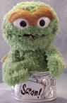 Gund Sesame Street Soft Plush Oscar the Grouch in his Trash Can Hand Puppet  10 1/2 inches