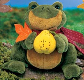 Gund Plush Toady Frog Stuffed Animal Gund Plush Toady Frog Stuffed Animal
- holding a pear shaped gourd and fall leaf
- safe for all ages