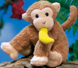 Gund Zip A Long Plush Monkey Gund Zip A Long Monkey - pull the banana and watch the monkey wiggle and jiggle to catch it!