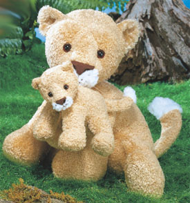 Cuddly Soft plush Lions, Tigers, Panthers, Cheetahs and more wild cats in many sizes of stuffed animals.