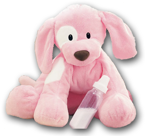 pink plush puppy