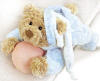 Baby Gund Blue Paisley Teddy Bear Plush Crinkle Rattle - The forearms crinkle when you touch them. Rattle inside tummy. (safe for all ages)