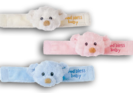 Adorable God Bless Baby Rattles that are cuddly soft, inspirational and perfect for little hands to hold!