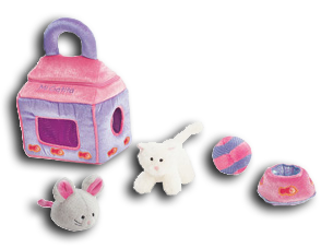 Baby Gund Spanish My Kitty Baby Playset - Five piece Playset includes: Cat Carrier, cat with meowing mechanism, Ball that jingles, Mouse that squeaks and a water dish that crinkles. (safe for all ages)