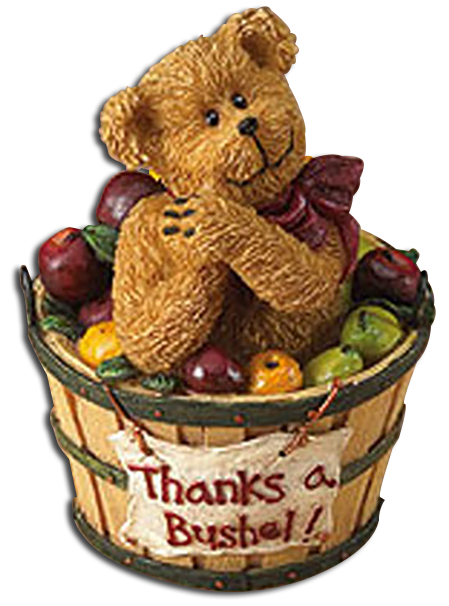 Adorable Bears inside baskets sending a Unique Thank You message.