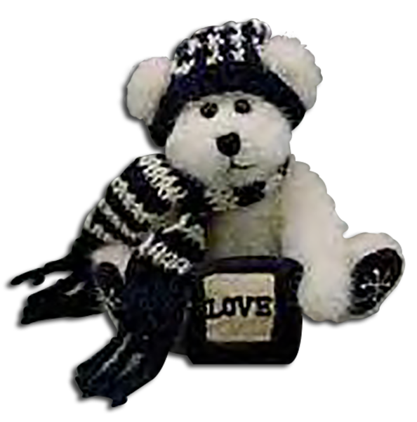 Boyds Plush Ornament Adrienne Berrifrost "Love" Boyds Plush Ornament Adrienne Berrifrost "Love"
- Fall 1999 and has been retired
- Adrienne has the best message of all on her embroidered pillow...the message of "Love". She's the perfect gal to convey it, too - always loving to everyone - not just during the Holidays, but all year long! Adrienne is the niece of Klaus Von Fuzzner - you can tell by her gorgeous blue-and-white knitwear (Made by her Mom - Klaus' sister) in the Family Colors.
- Moveable arms and legs