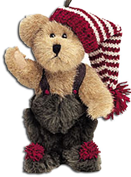 Christmas Teddy Bears dressed for the Holiday by Boyds Bears from their Hanging Ornaments Collection.