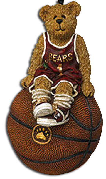 Boyds Basketball Bear Hoopster Basketball Ornament Boyds Basketball Bear Hoopster Ornament
- introduced Fall 2004 and has been retired
- Basketball fans will love Hoopster, who wears a "Bears" uniform and sits on a basketball with "Nutin' But Net" script on the back. Super light resin-won't bend down branches!