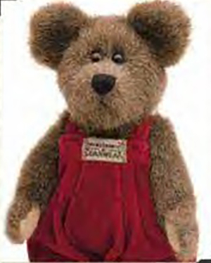 Boyds Valentine's Day Clark S. Bearhugs Teddy Bear Boyds Valentine's Day Clark S. Bearhugs Teddy Bear
- introduced Spring 2000 and retired
- Clark is dressed in deep red overalls. He is an adorable mocha colored bear.